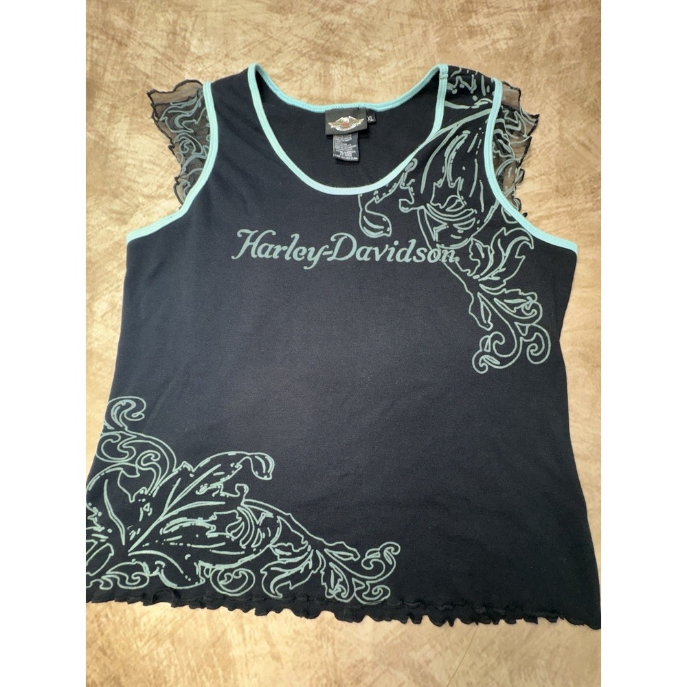 Harley Davidson Motorcycles Women Top Sleeveless Lace XL